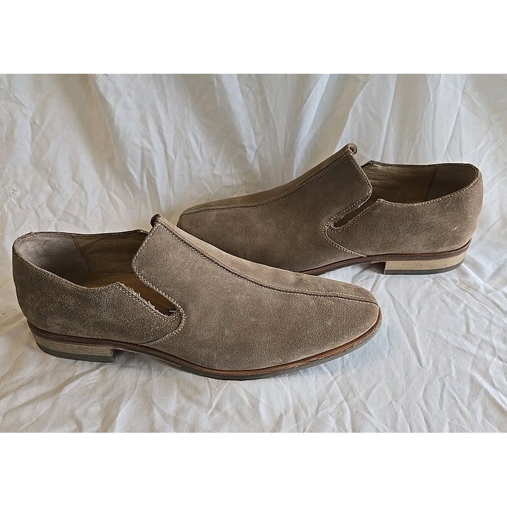 DKNY Men's Size 11.5 M John Slip On Light Brown‎ Leather Loafers Dress Shoes